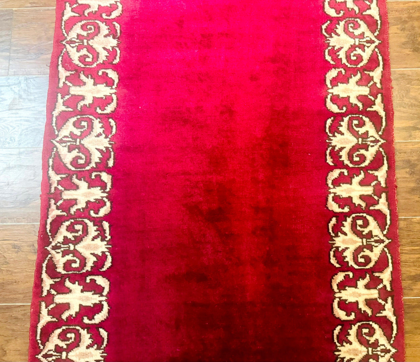 Red Persian Kerman Runner Rug 3x16 Handmade Wool Vintage Hand Knotted
