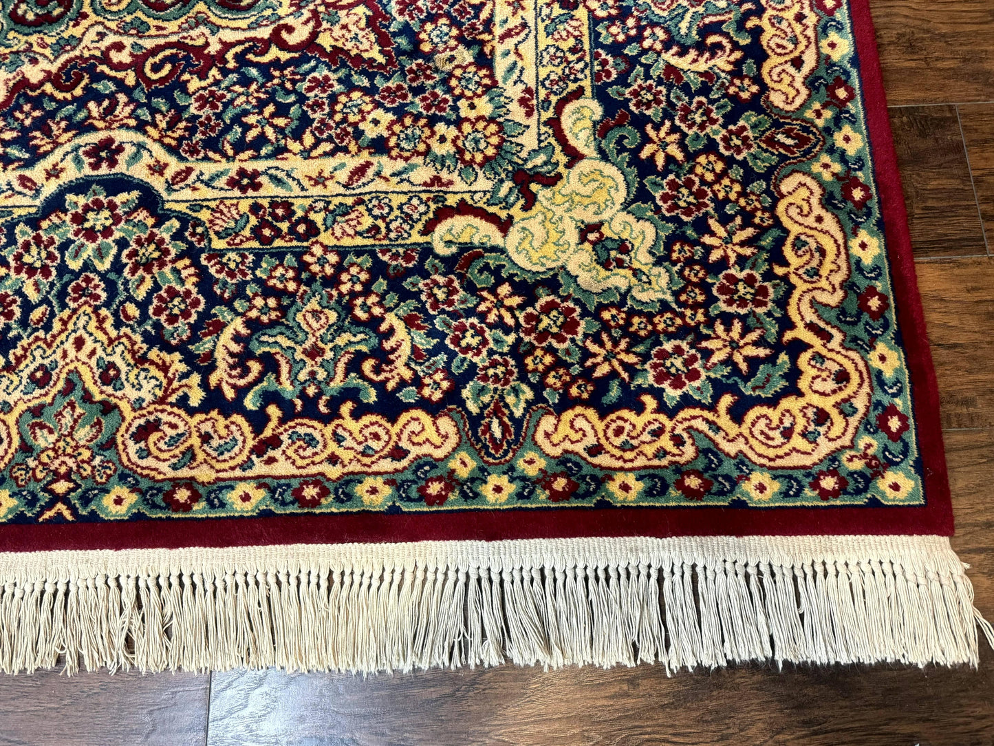 Power Loomed Persian Kirman Rug 9x12 Vintage Wool Pile Area Rug