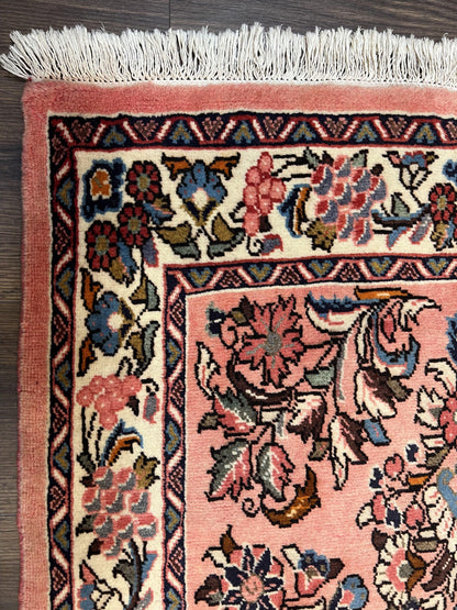 Persian Runner Rug 2.9x13.6 Vintage Hand Knotted Sarouk Wool Oriental Runner