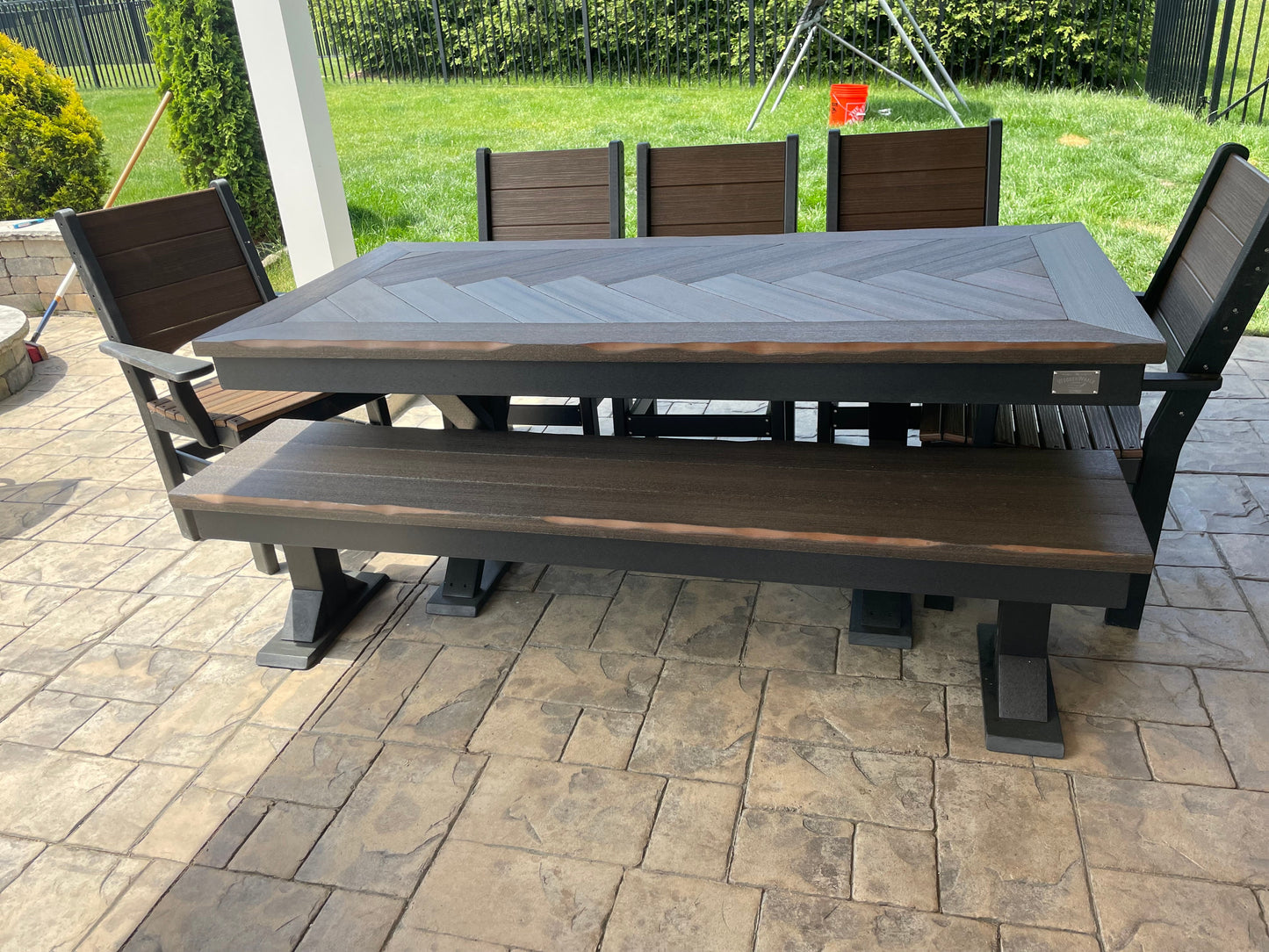 Trestle X Outdoor Table HDPE Lumber Durable Weatherproof Dining Table