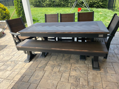 Trestle X Outdoor Table HDPE Lumber Durable Weatherproof Dining Table