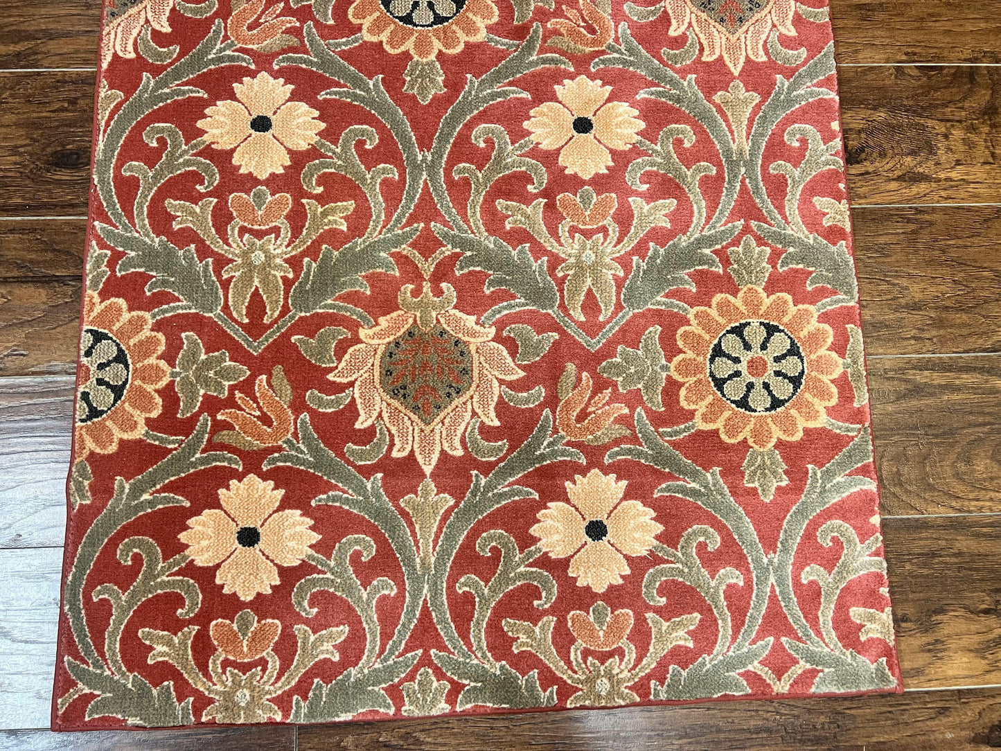 Runner Rug Floral Wool 3 x 14.7 Contemporary Power Loomed Hallway Rug