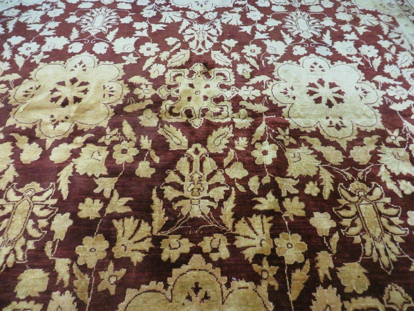 Hand Made Pakistan Wool Rug Peshawar Floral Design 9 Ft 9 In X 15 Ft 5 In