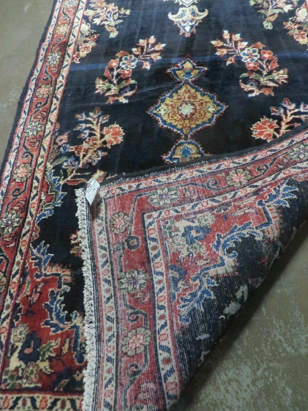 Persian Runner Rug 4x11 Navy Blue Antique Lilihan Hand Knotted Wool