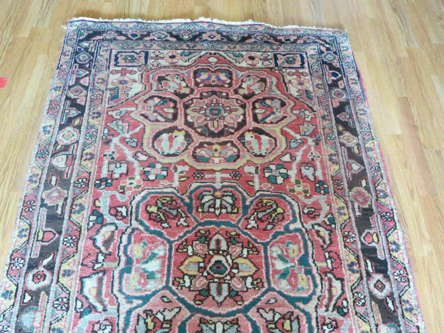 Antique Handmade Turkish Wool Runner Rug 3 Ft 9 In By 10 Ft 6 In