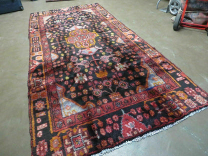 Antique Turkish Rug 4x10 Handmade Tribal Floral Wool Oriental Vintage Carpet