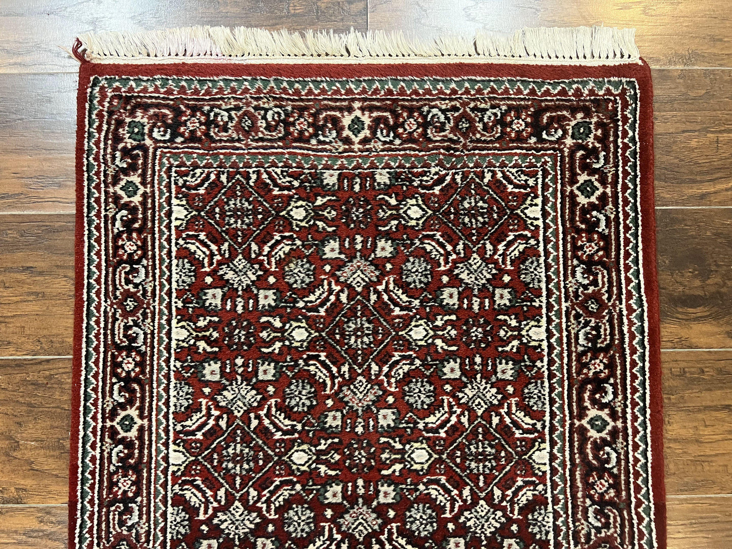 Indo Persian Runner Rug Two Point Seven By Eight Hand Knotted Wool Herati Pattern Oriental Hallway Rug