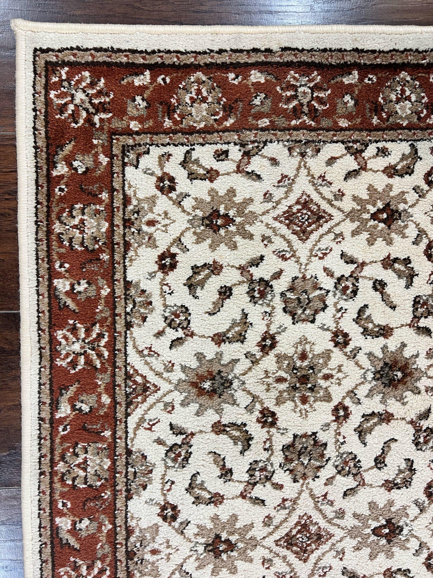 Runner Rug 2 X 7.6 Floral Allover Ivory And Rust Hallway Oriental Style