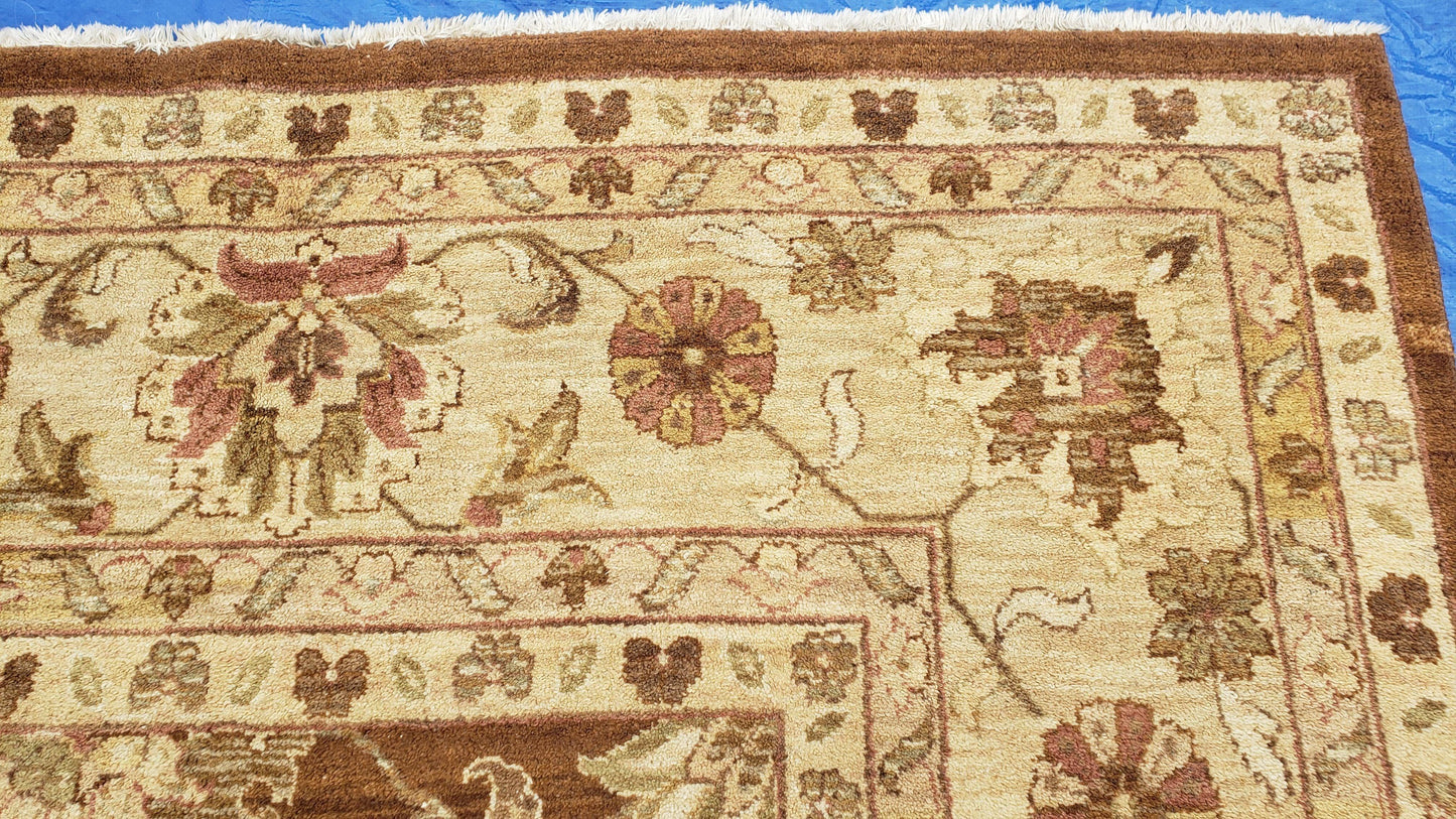 Indo Persian Rug Mahal Sultanabad Handmade Wool Area Rug 10x14 Burnt Orange Beige