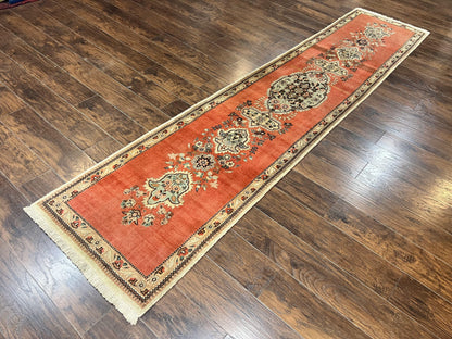 Persian Tabriz Runner Rug 3x12 Hand Knotted Wool Oriental Hallway Carpet