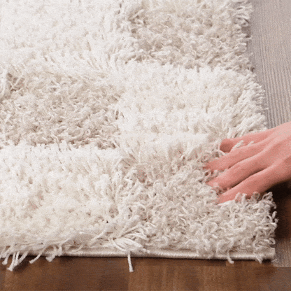 Light Brown Checkered Area Rug - Cozy Home Decor Accent