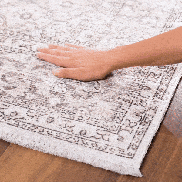 Washable Cream Area Rug - Soft Stylish Home Decor