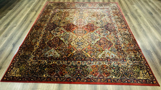 Karastan Rug Kirman Multicolor Panel Wool 8.8x8.8 Vintage