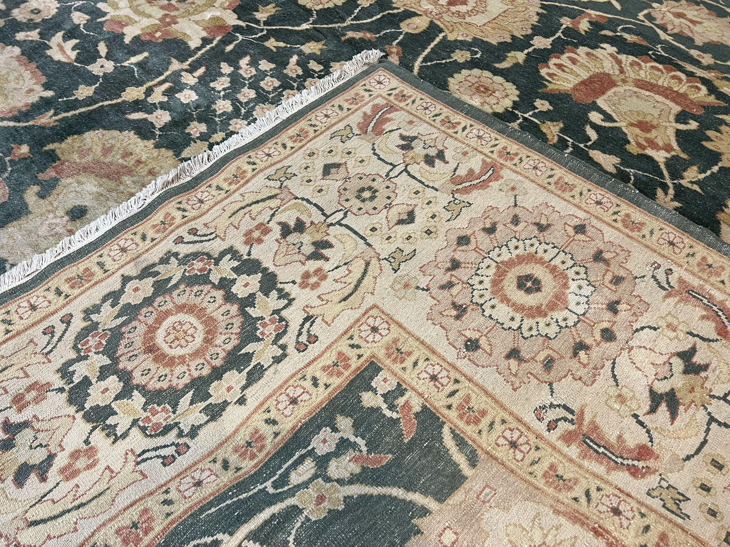 Egyptian Mahal Rug 10x14 Hand Knotted Wool Large Vintage Floral Persian Area Rug