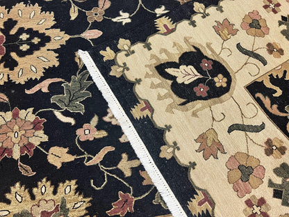 Indo Persian Wool Rug 10x14 Handmade Mahal Flatweave Floral Carpet