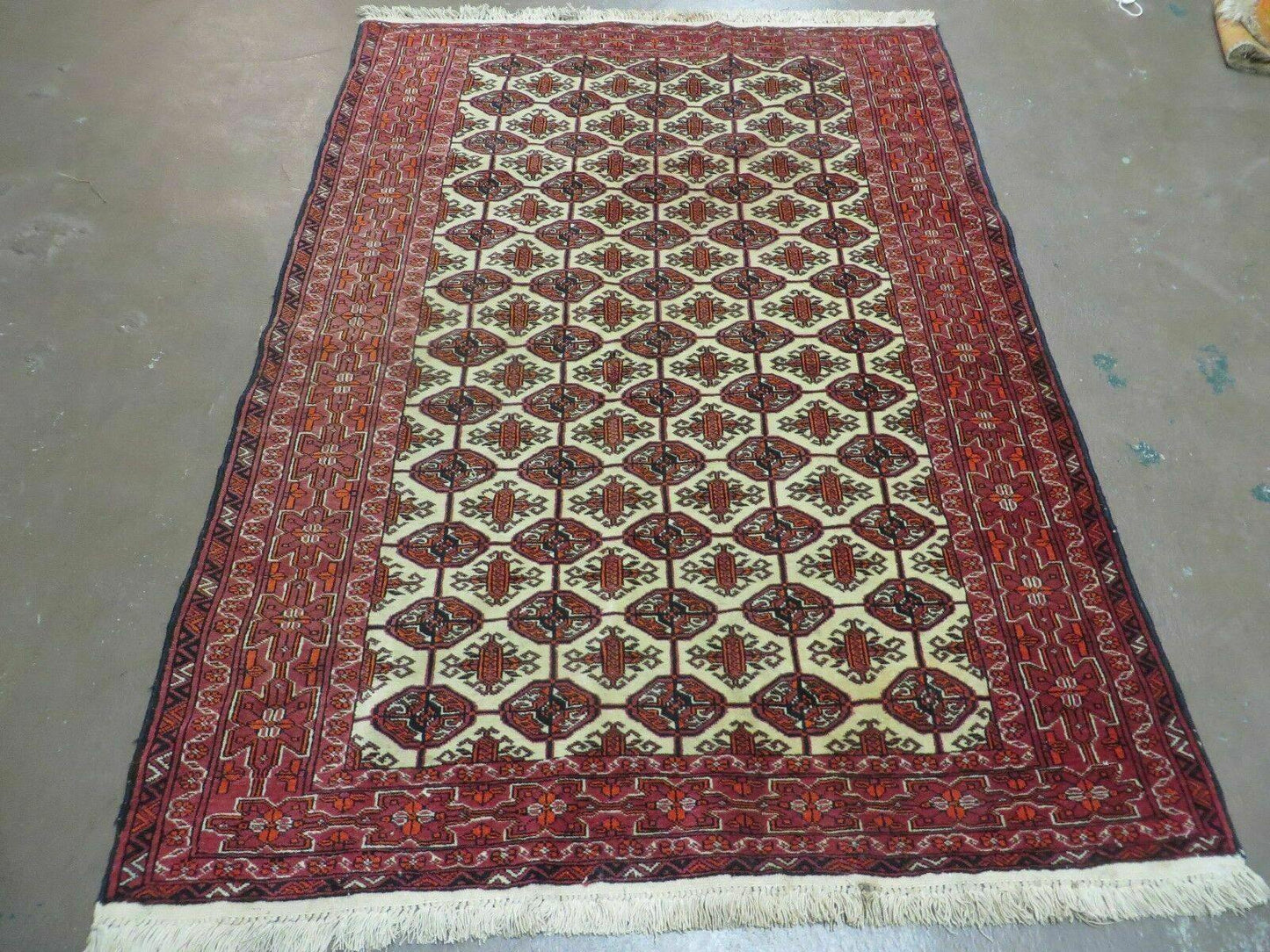 Turkoman Bokhara Wool Rug Handmade 4x6 Pakistan Fine Knot Wool