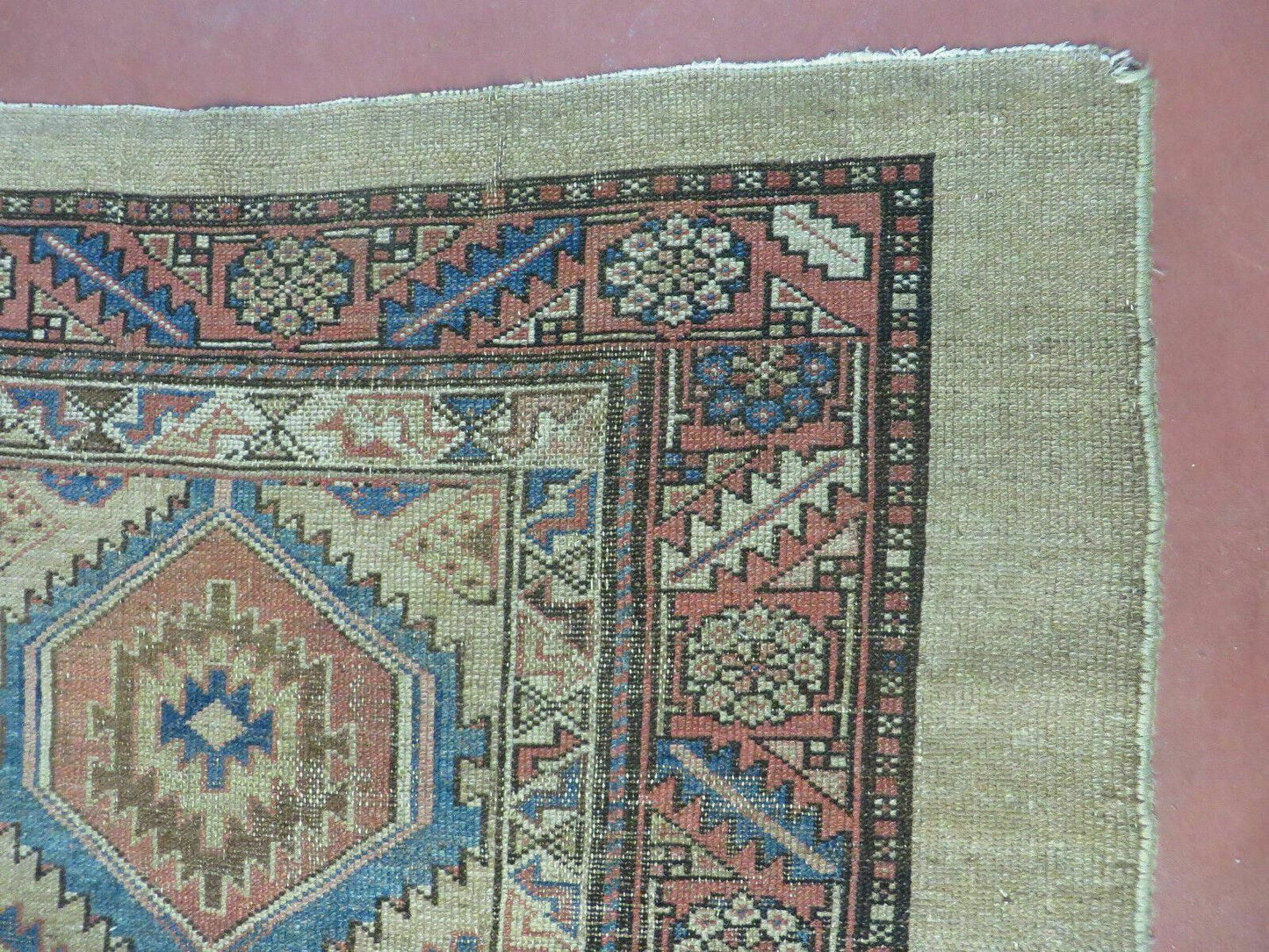 Turkish Wool Rug Runner Antique Hand Made 3 Ft 4 In By 12 Ft Camel Hair