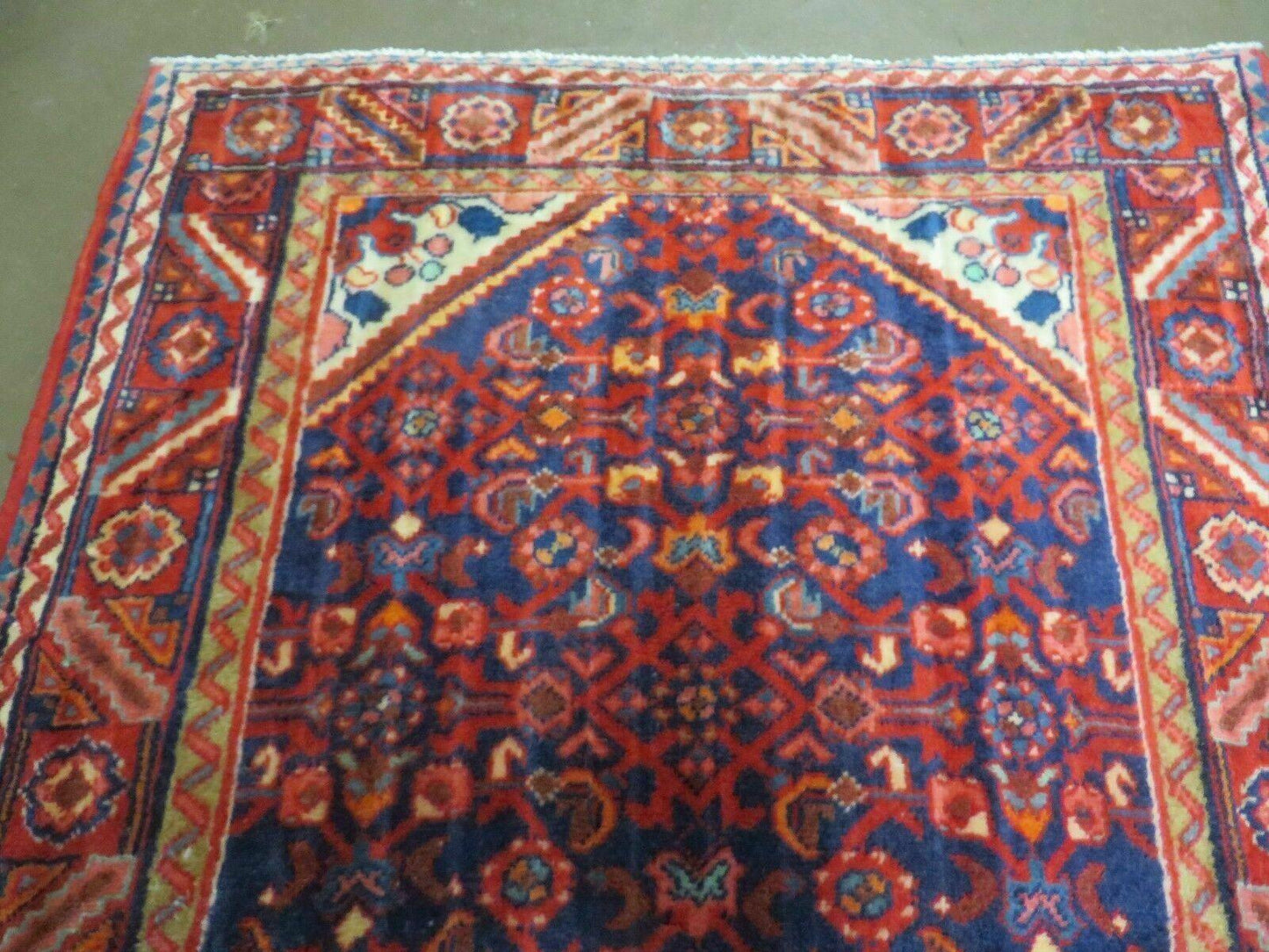 Antique Handmade Indian Floral Oriental Wool Runner Rug 3 Ft 6 In By 10 Ft 4 In Vintage 1950s