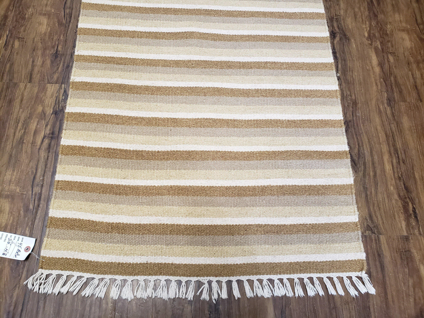 Striped Runner Rug Handmade Wool Indian Runner For Hallways 15 Ft Flatweave Farmhouse Decor