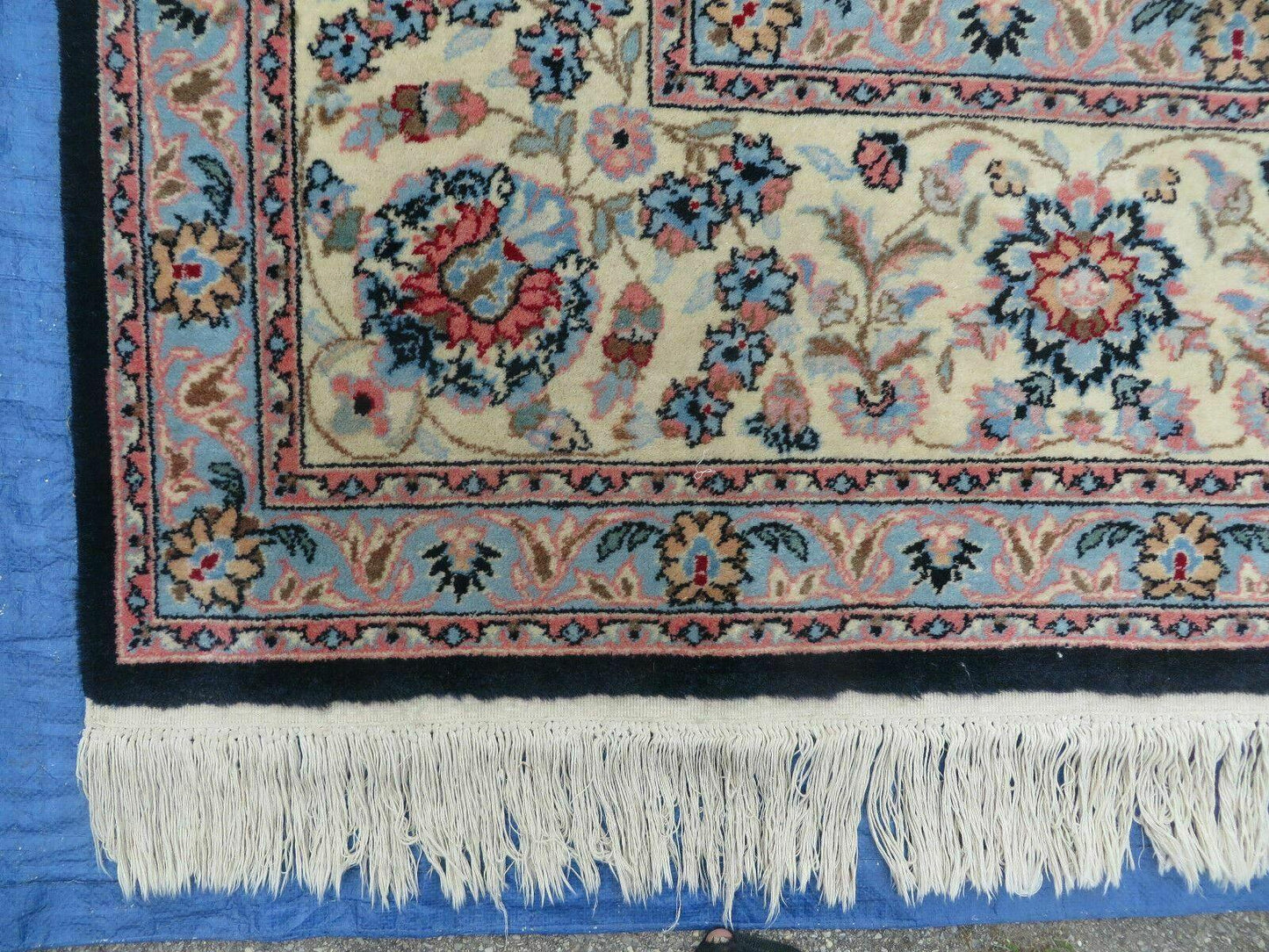 Vintage Indian Wool Hand Knotted Rug 10x14 Natural Organic Dyes