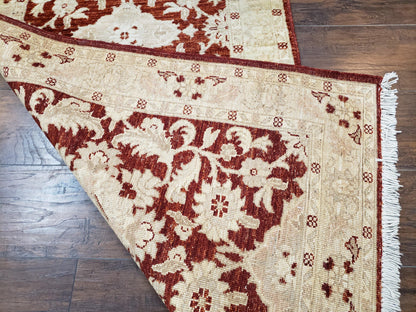 Runner Rug Peshawar Chobi 21 Ft Hallway Wool Handmade Maroon Beige Floral