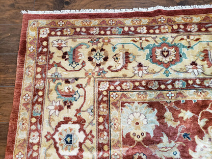 Safavieh Wool Hand Knotted 10x14 Egyptian Mahal Rug Auburn Red Gold