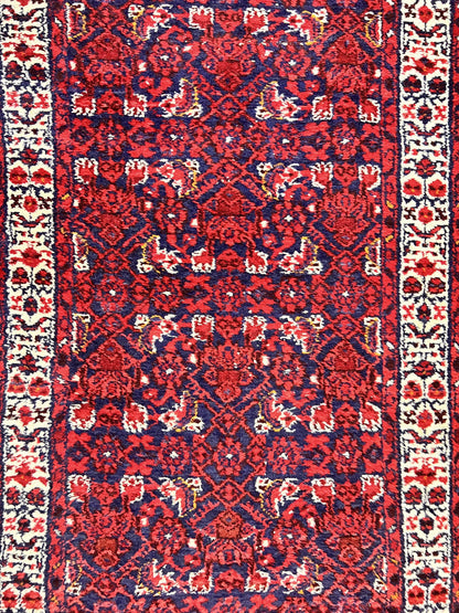 Persian Tribal Runner Hand Knotted Wool Rug 3x9 Hallway Rug Dargazin Herati
