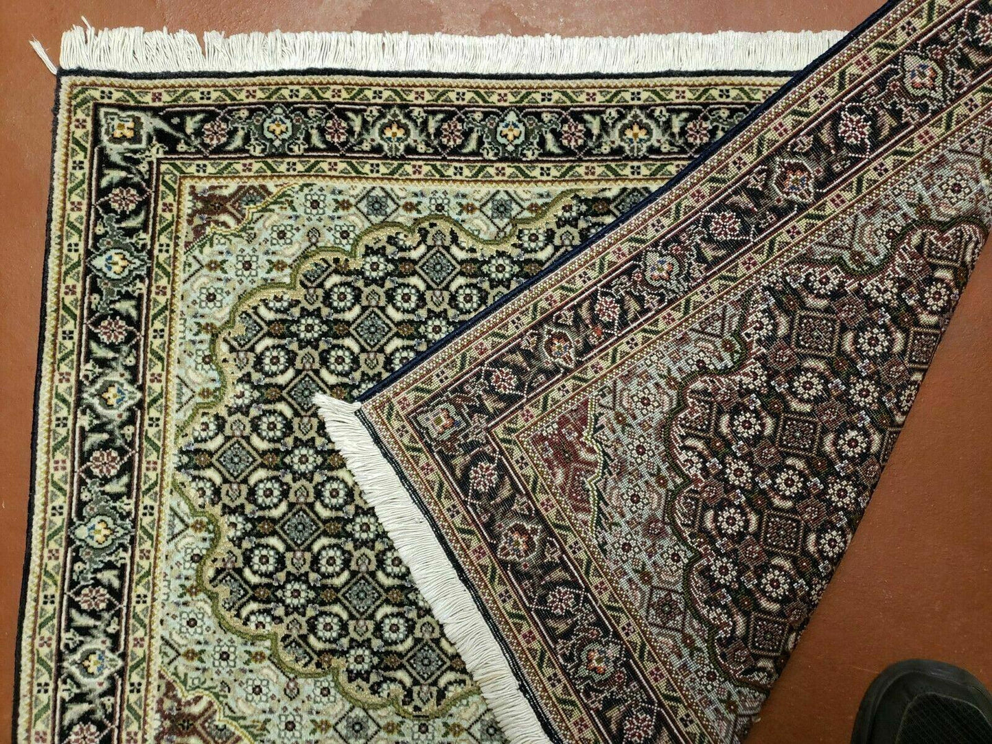 Persian Hand Knotted Rug 2 Ft 4 In By 3 Ft Birds And Flowers Wool Tabriz