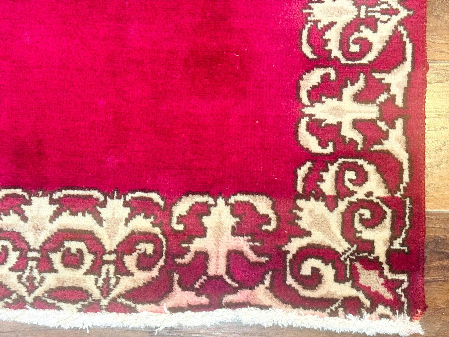 Red Persian Kerman Runner Rug 3x16 Handmade Wool Vintage Hand Knotted