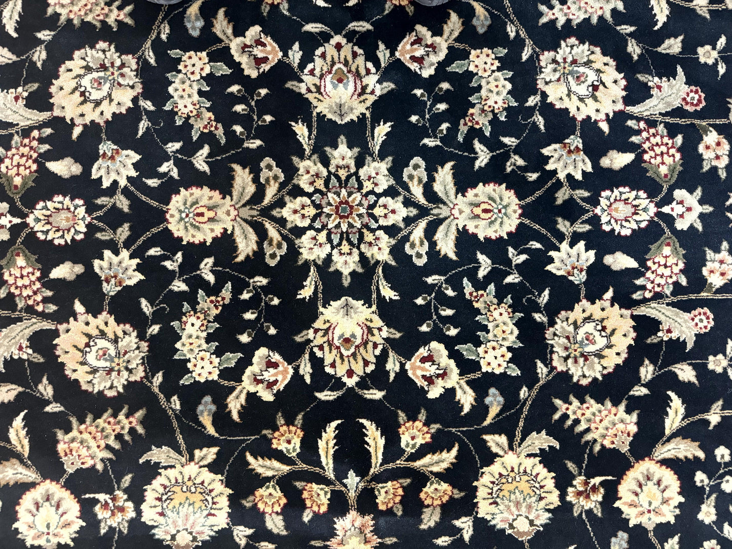 Persian Rug Black Pak 8x10 Floral Allover Hand Knotted Wool Area Rug
