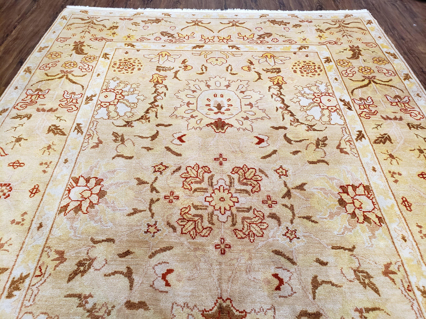 Vintage Turkish Oushak Rug Wool Hand Knotted Area Rug 6x9 Classic Decor