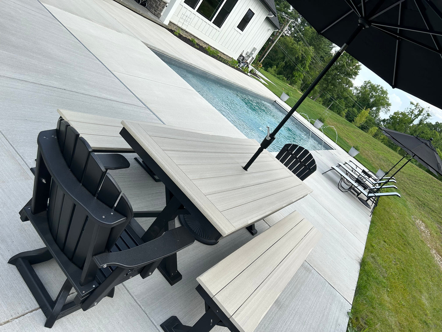 Swivel Fanback Glider Outdoor Dining Chair For 30 Inch Tables