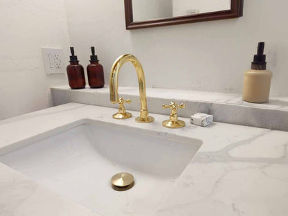 3 Hole Bathroom Faucet - Brass Roman Tub Faucet