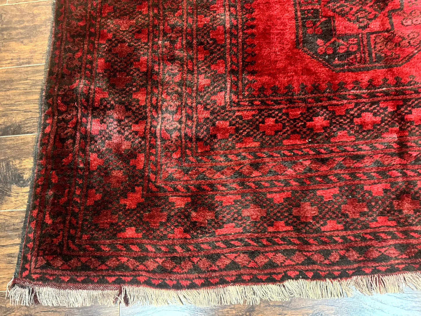 Afghan Turkoman Rug 9x10 Red Beshir Carpet Tribal Wool Antique Hand Knotted