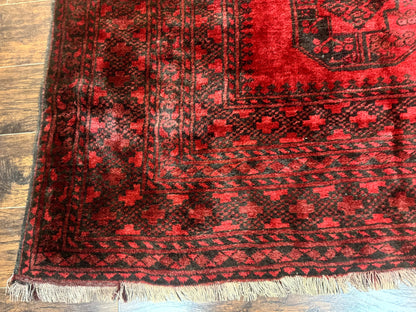 Afghan Turkoman Rug 9x10 Red Beshir Carpet Tribal Wool Antique Hand Knotted