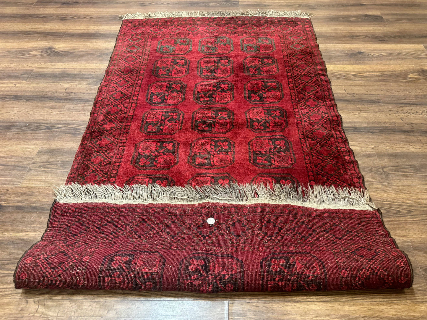 Afghan Bokhara Bashir Rug 3x6 Red
