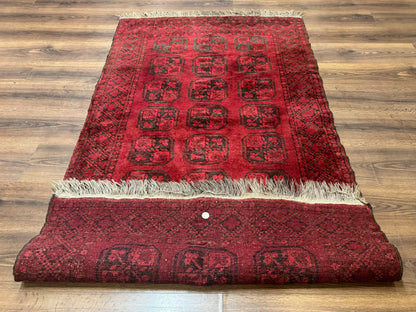 Afghan Bokhara Bashir Rug 3x6 Red