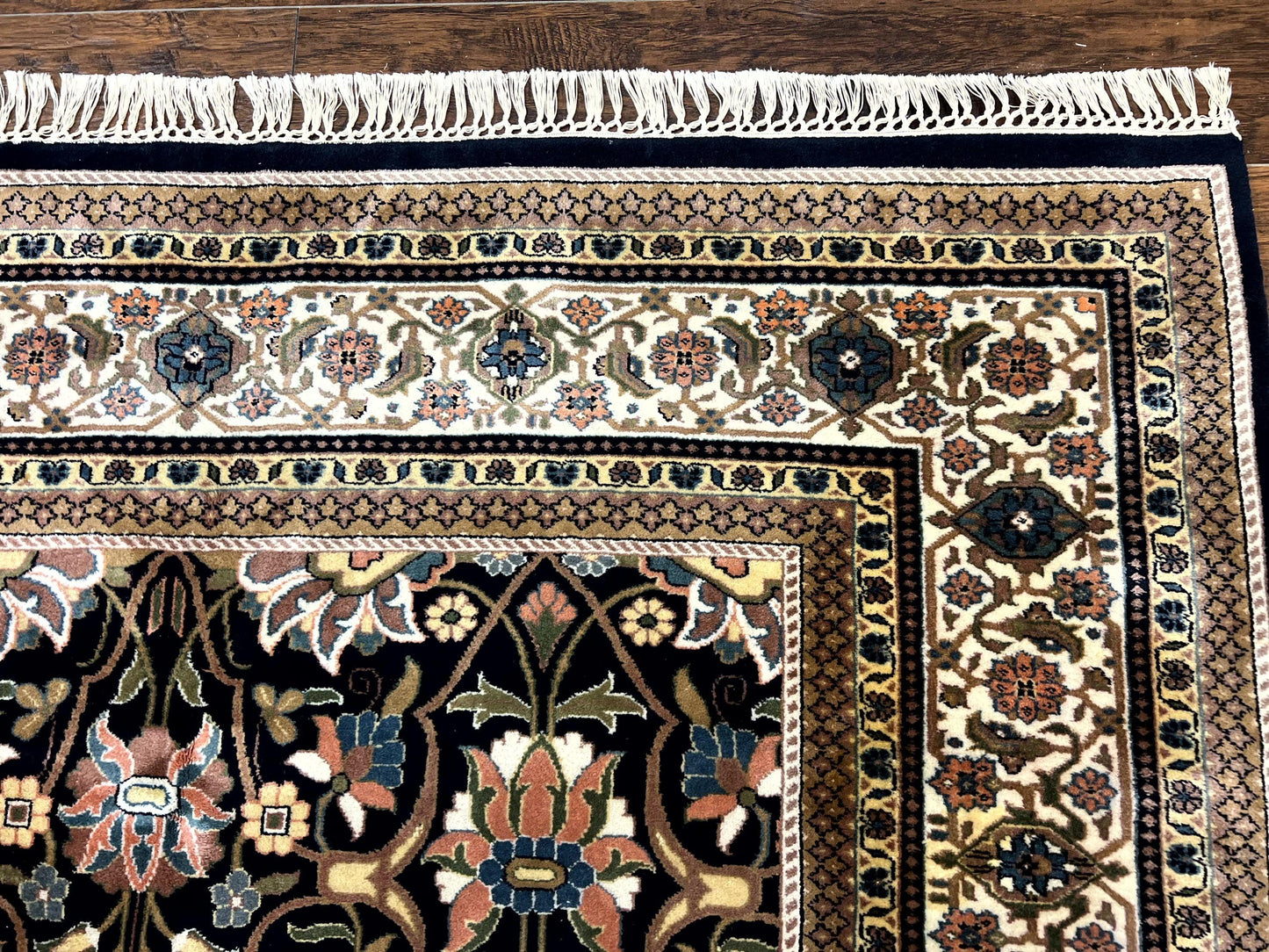 Indo Persian Bidjar Rug 6x10 Vintage Handmade Wool Carpet Allover Pattern