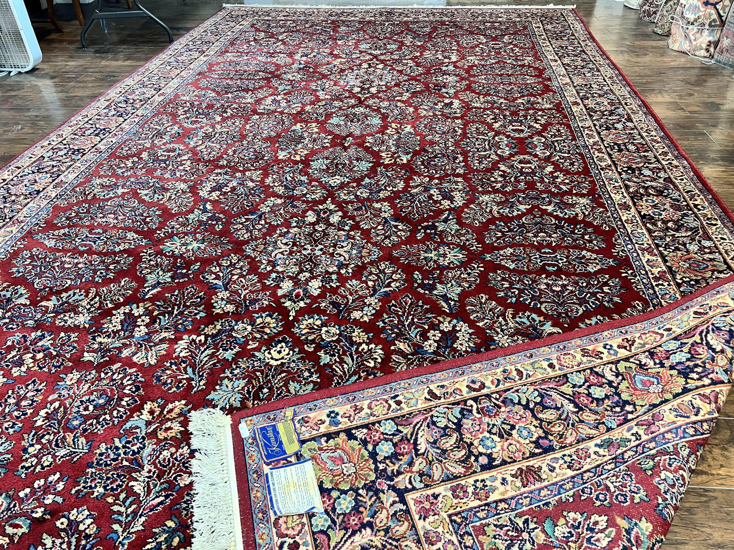 Karastan Rug Red Sarouk 10x18 Wool Carpet Original 700 Series Vintage Large Oriental Rug