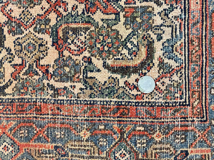 Persian Runner Rug Antique Hand Knotted Wool Geometric Medallions Hallway Decor