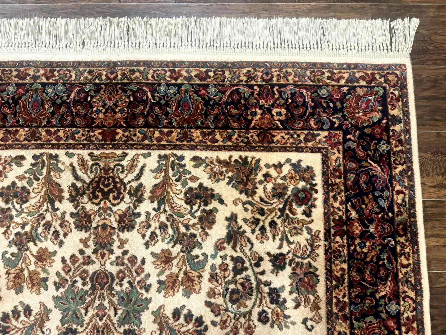 Karastan Rug Ivory Sarouk Wool 5.9x9 Vintage Original 700 Series