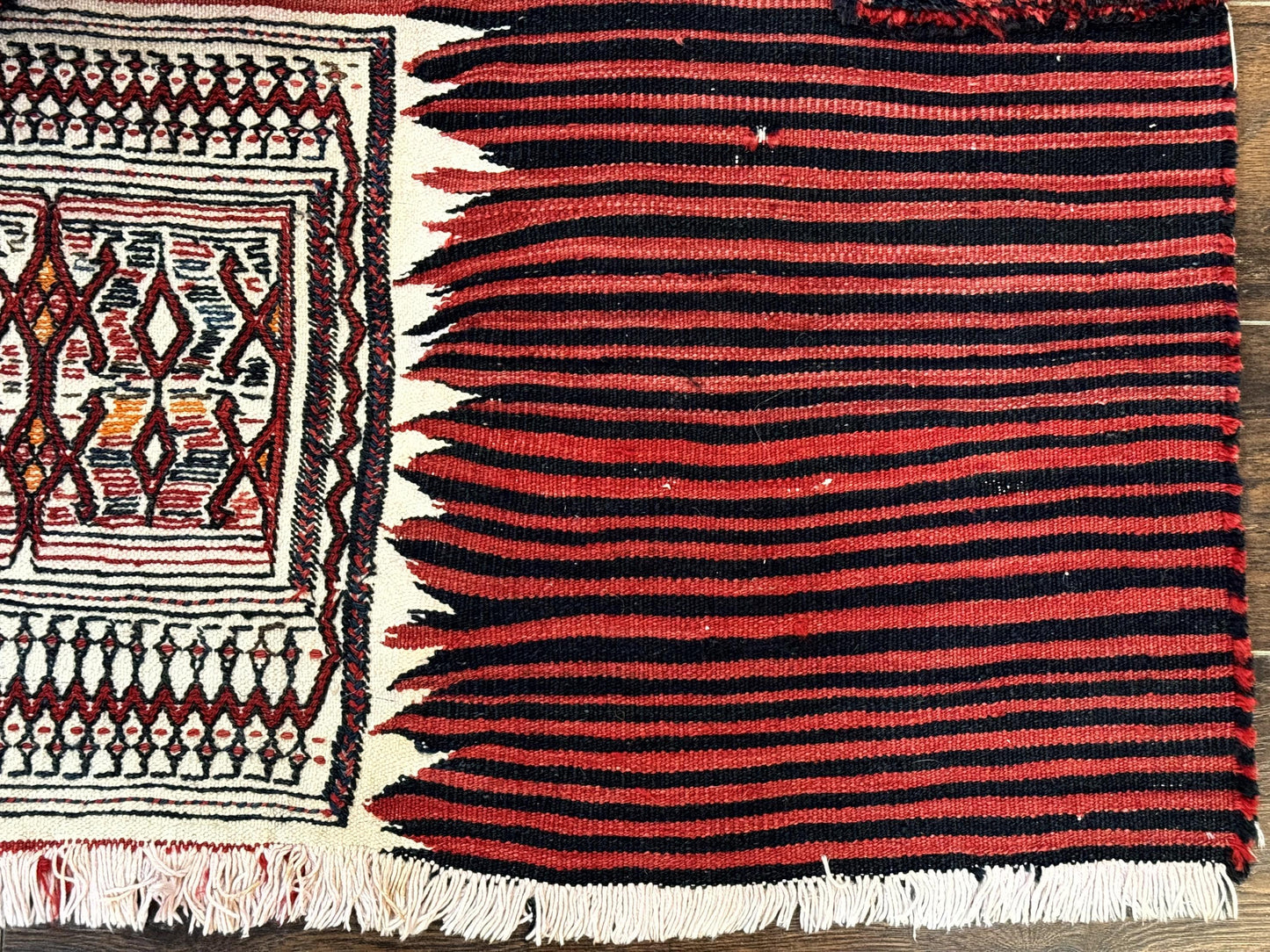 Persian Saddle Cover Rug Shashavan Nomadic Wool Antique Handcrafted 1960s