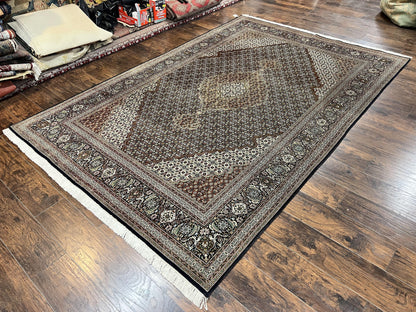 Persian Tabriz Rug 7x10 Handmade Wool Herati Mahi Pattern Vintage