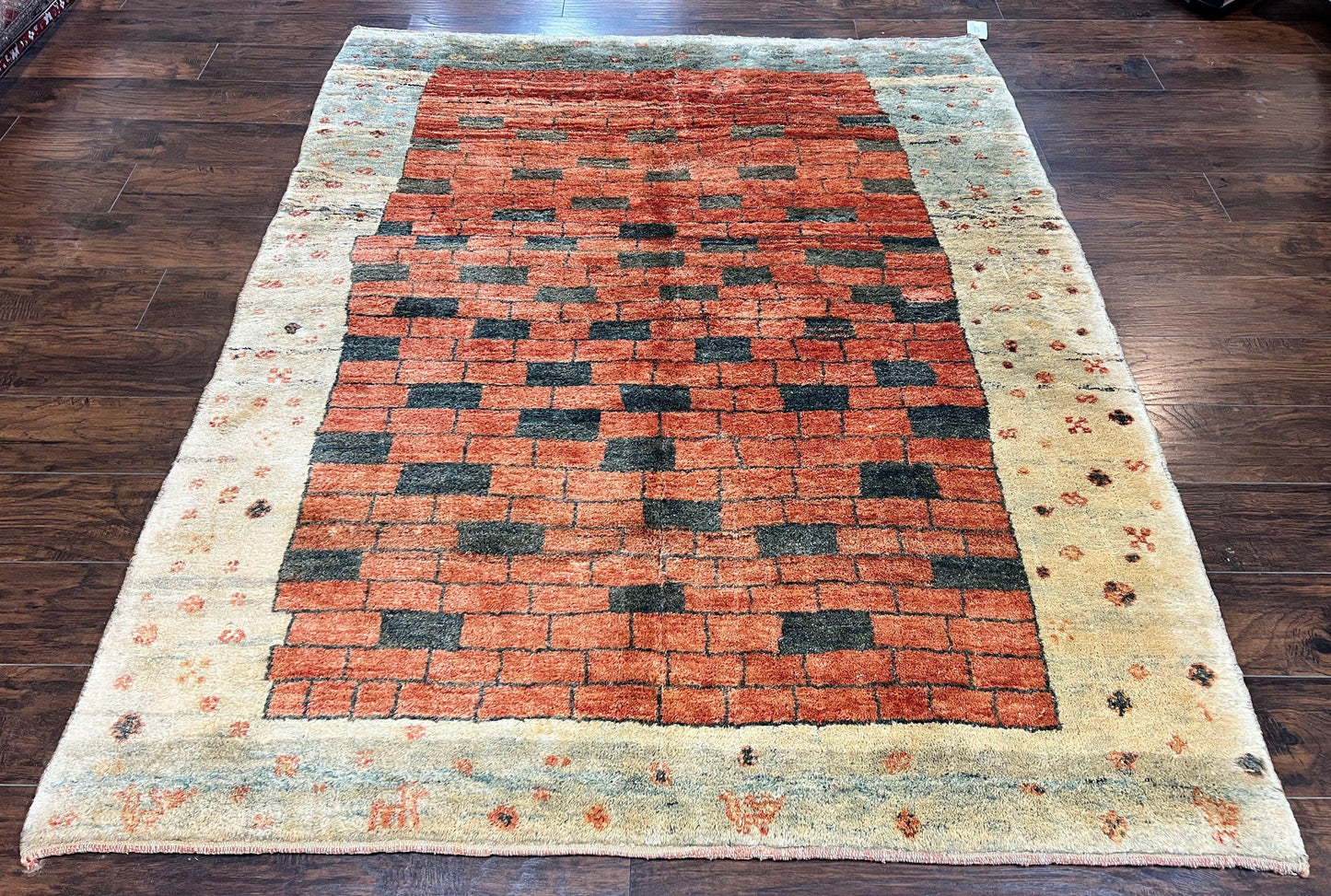 Persian Gabbeh Rug 6x8 Ft Handwoven Wool Tribal Area Rug For Home Decor