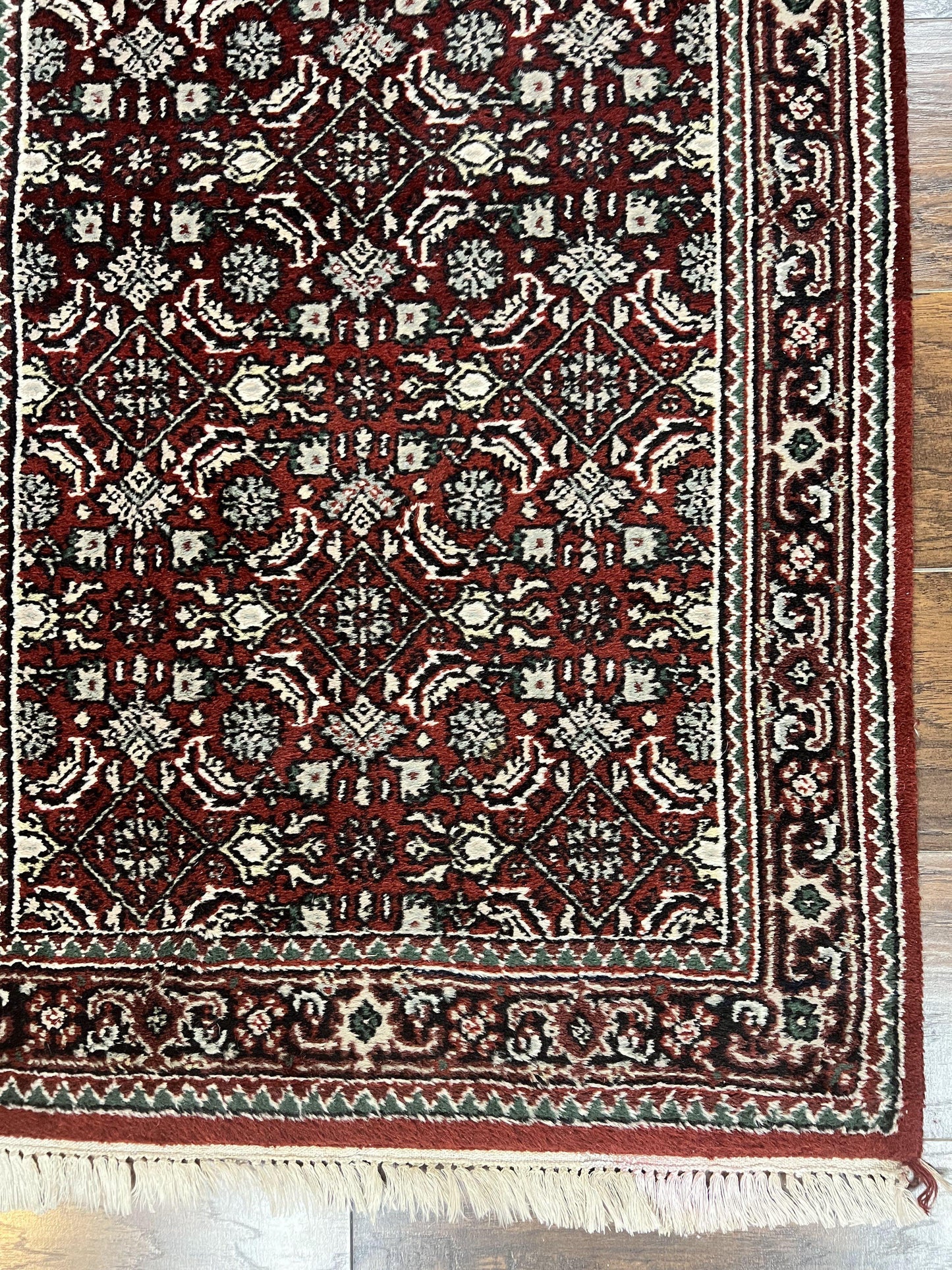 Indo Persian Runner Rug Two Point Seven By Eight Hand Knotted Wool Herati Pattern Oriental Hallway Rug