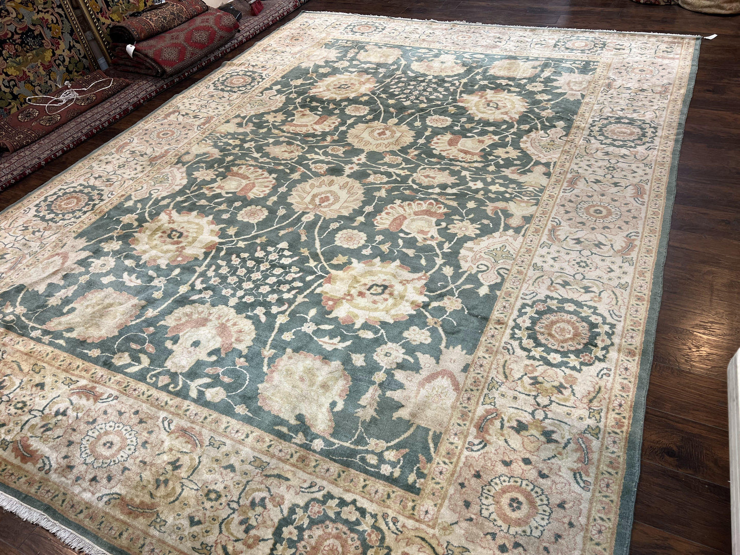 Egyptian Mahal Rug 10x14 Hand Knotted Wool Large Vintage Floral Persian Area Rug