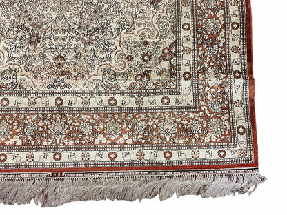 4x6 Vintage Handmade Chinese Oriental Silk Rug Hand Knotted 400 KPSI