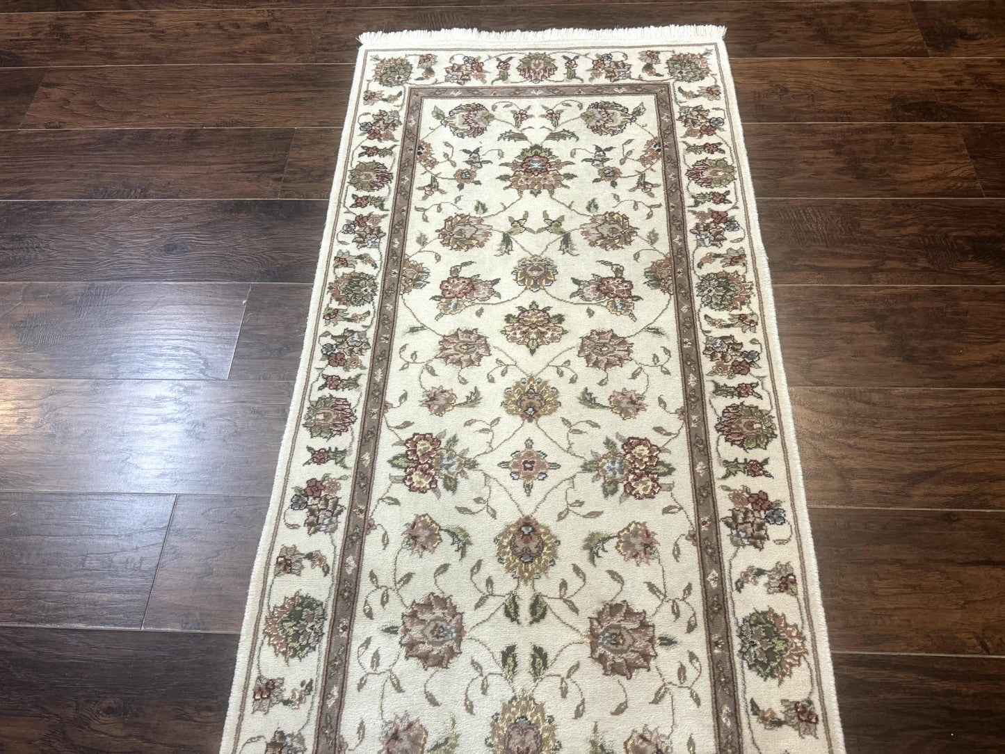 Pak Persian Runner Rug 2.6 X 8ft Handmade Wool and Silk Highlights
