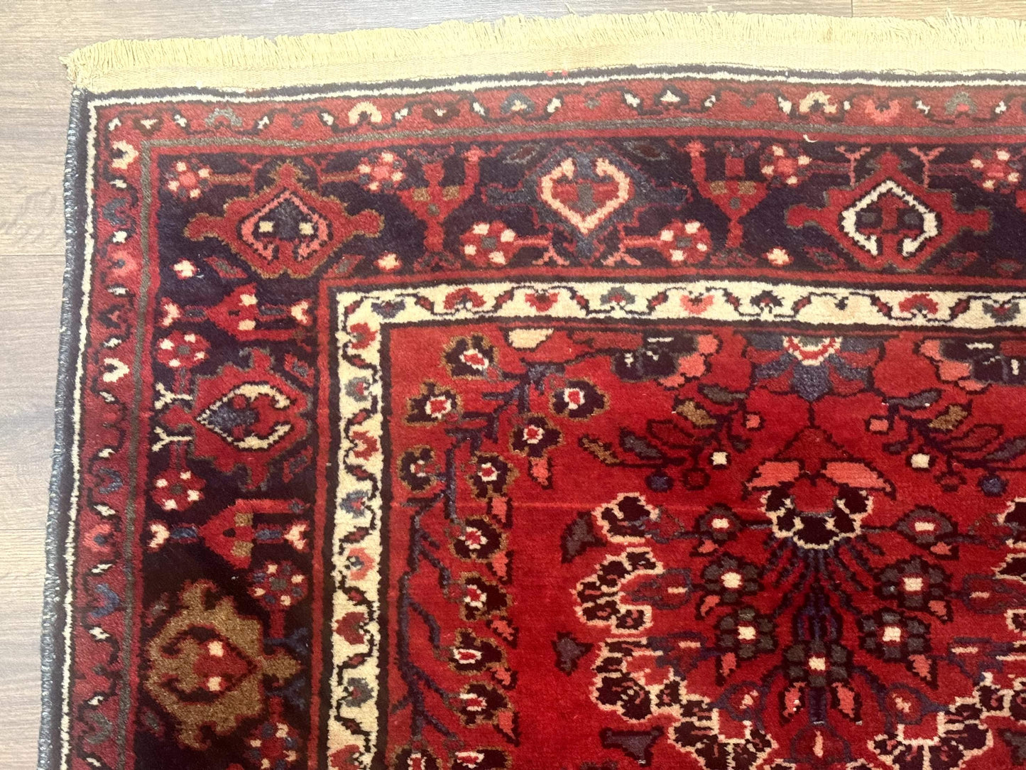 Persian Hamadan Rug Red Runner 2.6 By 6.8 Ft Floral Antique Carpet