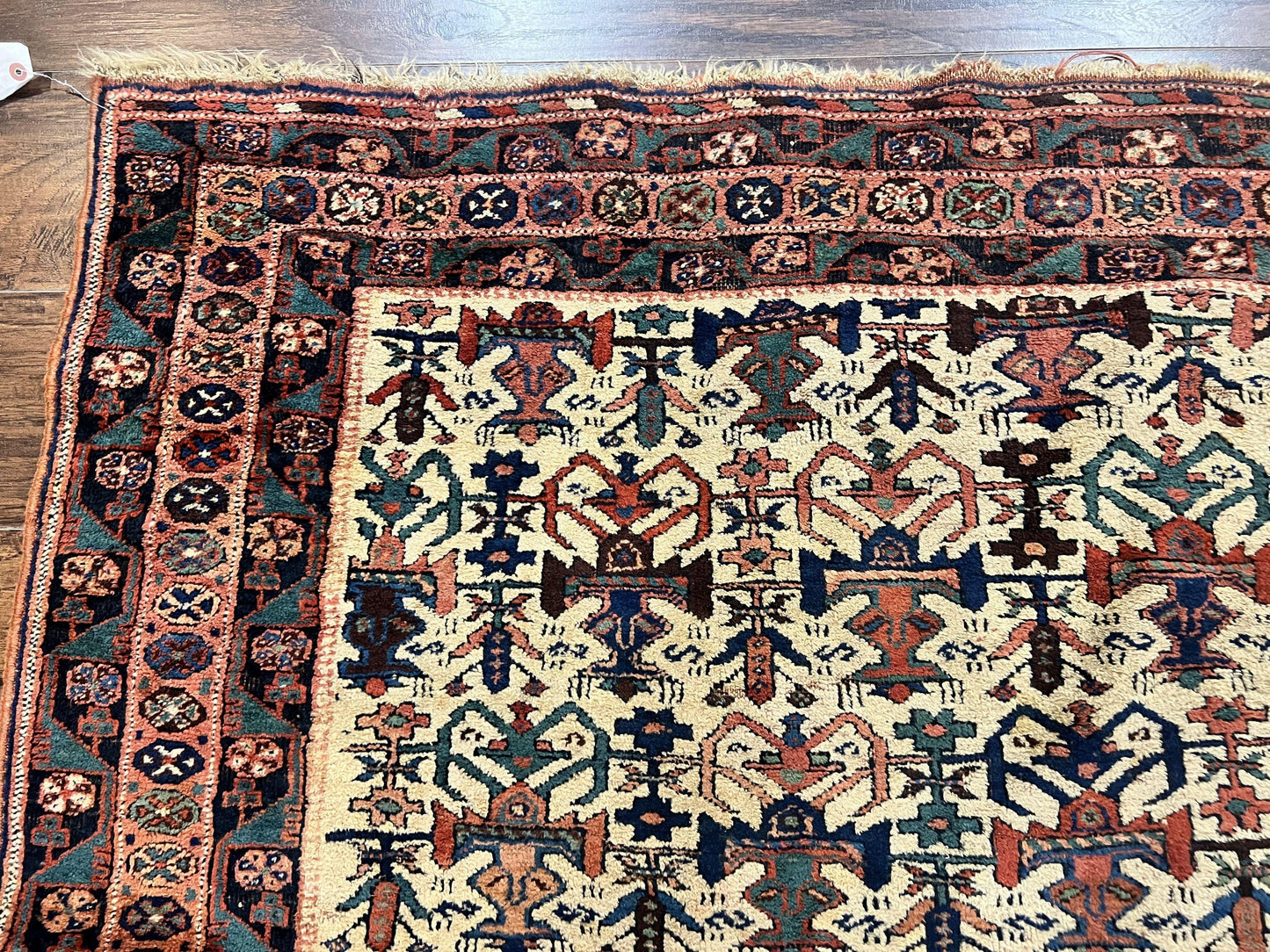 Persian Afshar Rug 5x6 Handmade Wool Tribal Carpet With Allover Repeated Motif